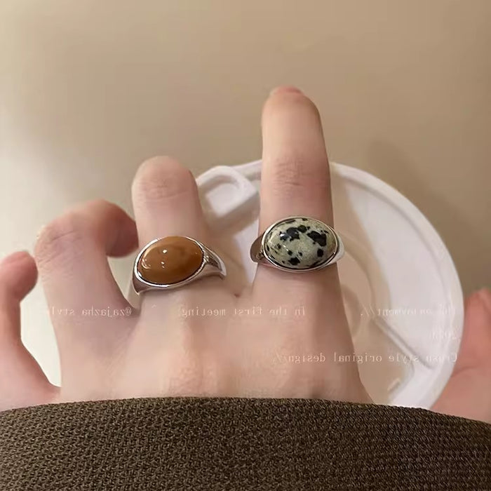 Wholesale Open mouth ring, female niche design, light luxury, high-end sensory food ring, retro decoration