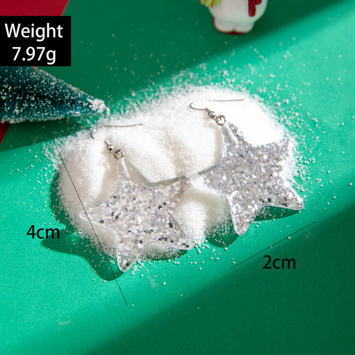 Wholesale Resin Snowflake  Earrings Creative Design Christmas Earrings MOQ≥2