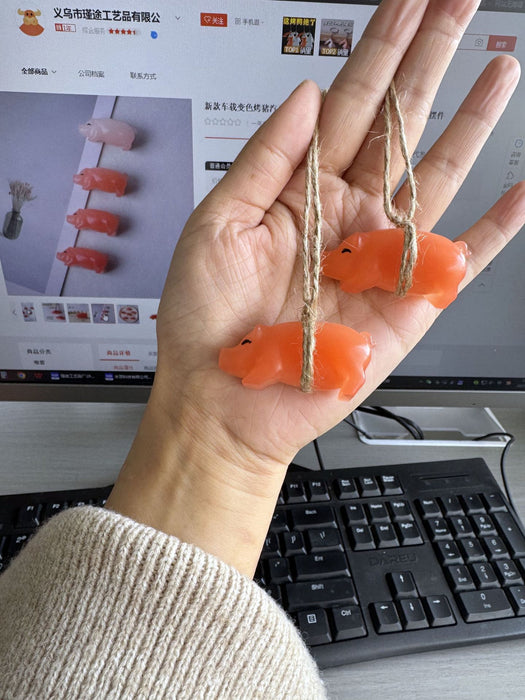 Wholesale Car-mounted color-changing roast duck car pendant