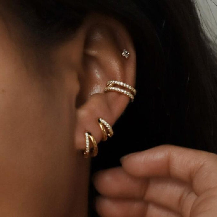 Wholesale Geometric square copper ear clip set