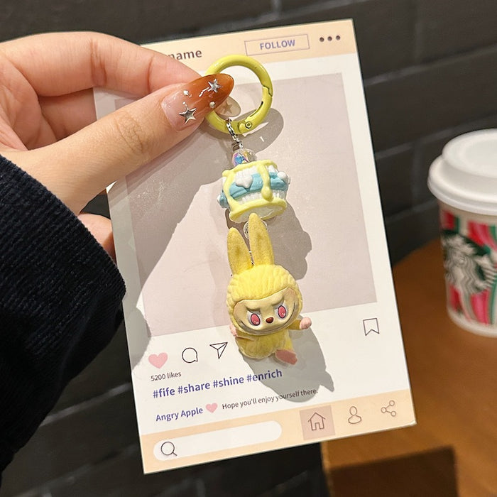 Wholesale Lazy Yoga Series Mobile Phone Chain Stuffed Trendy Light Luxury Bag Pendant Car Keychain