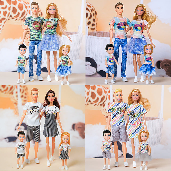 Wholesale suitable for 30CM a family of four dolls leisure family suit fashion couple bag shoes