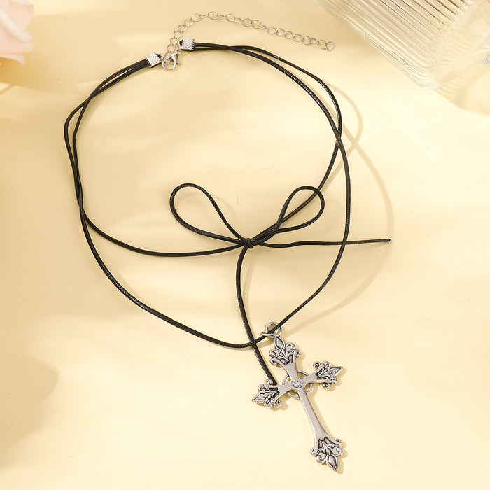 Wholesale Bow Sweet Cool Necklace Dark Necklace Women's Necklace All-match