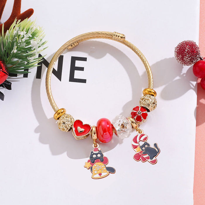 Wholesale Christmas Tree Elk Snowflake Stainless Steel Bracelet Women Jewelry Accessory MOQ≥2
