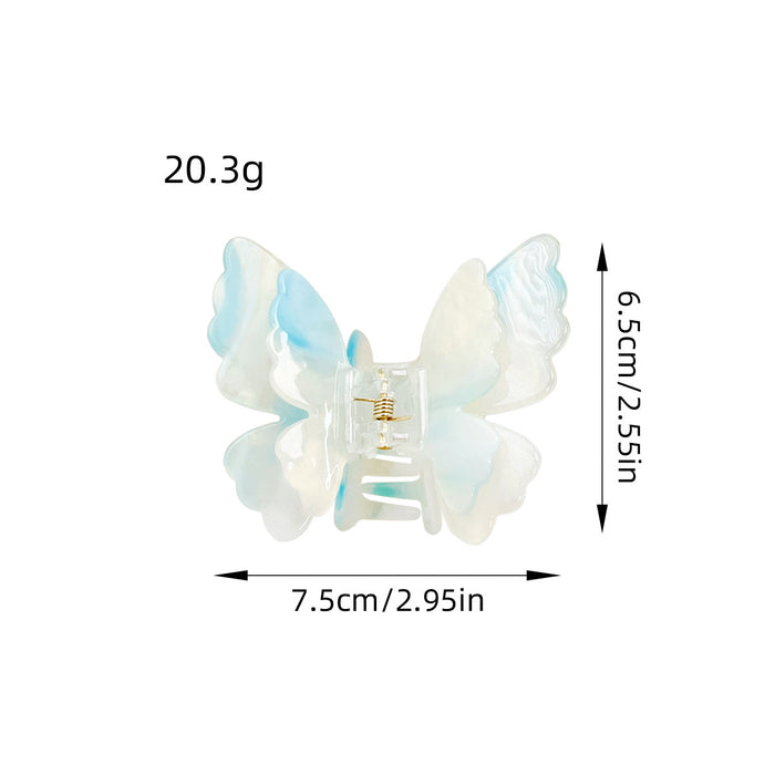 Wholesale Trendy Double-Layer Butterfly Hair Clip Acrylic Hair Accessory