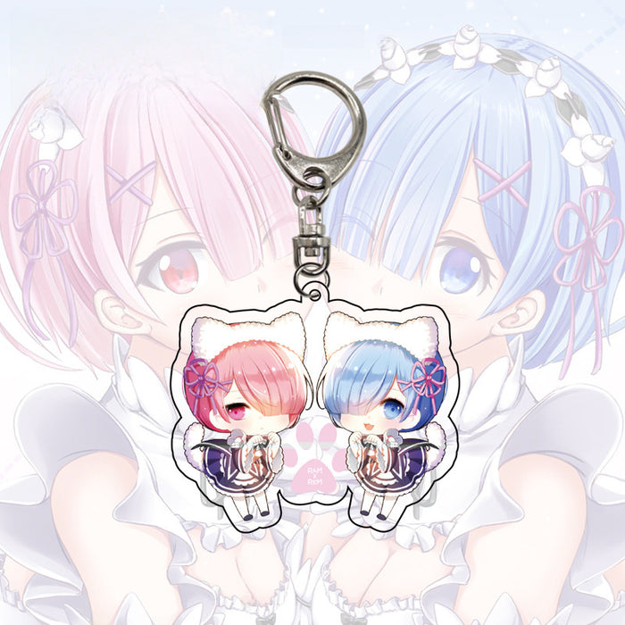 Wholesale Transparent keychain acrylic pendant