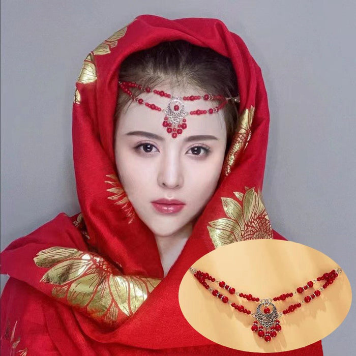 Wholesale Tassel retro earrings, eyebrow center pendant, forehead chain