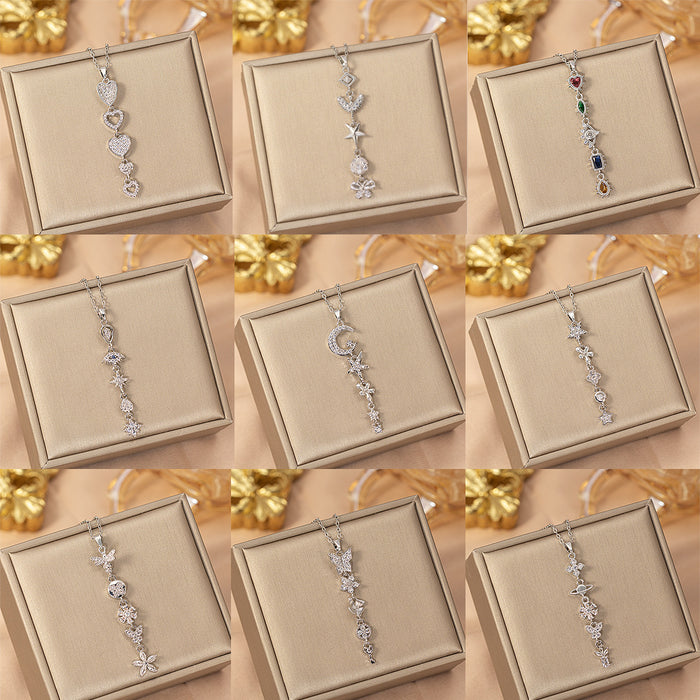 Wholesale Titanium Steel Gold Plated Butterfly Tassel Necklace Trendy Jewelry Accessory MOQ≥2