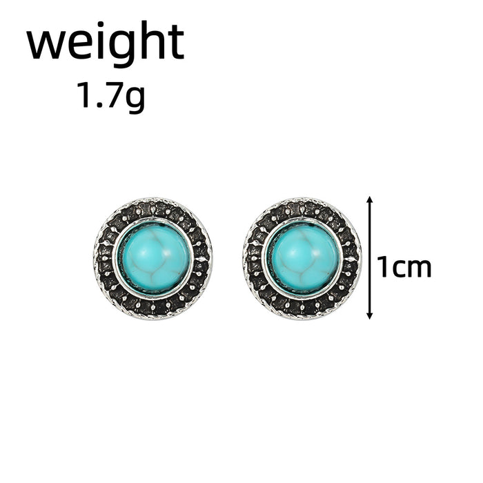 Wholesale Boho Turquoise Stud Earrings JDC-ES-KeR006