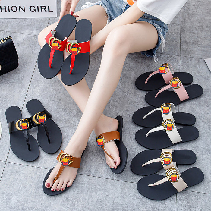 Wholesale Summer Leather Slippers for Women JDC-SP-YaNuo005