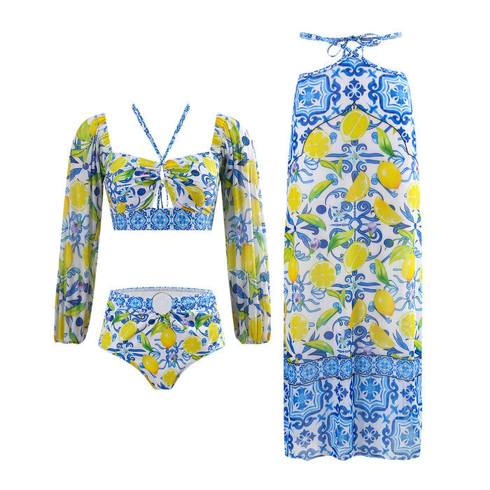 Wholesale Split swimsuit tight fitting high-end beach swimsuit three piece set