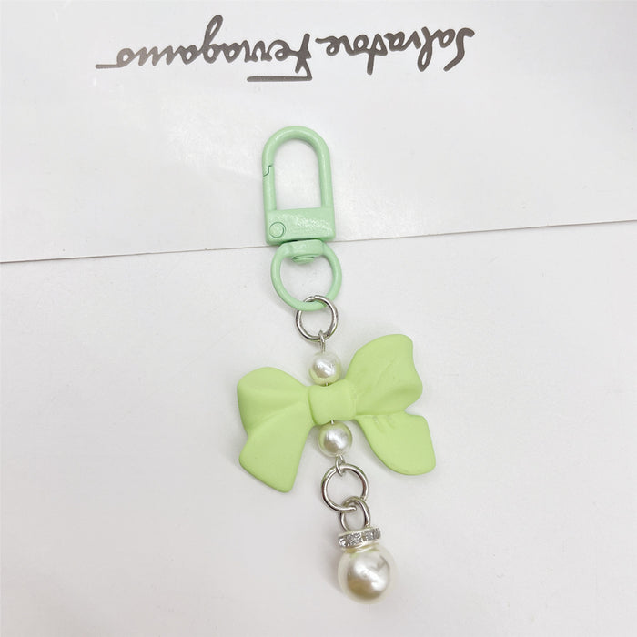 Wholesale Soft Touch Lacquer Bow Keychain Mixed Color Plastic Bag Charm MOQ≥2