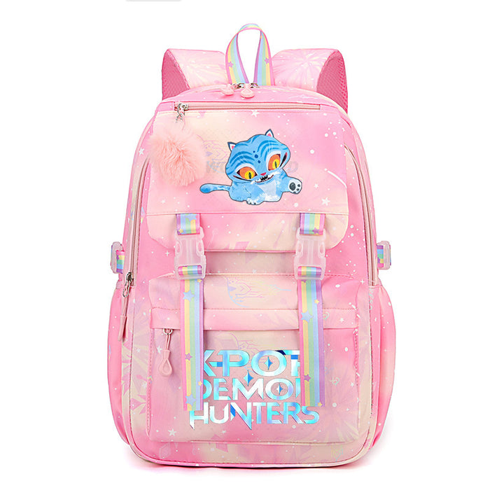 Wholesale Cartoon-themed printed student backpack rainbow double-shoulder bag