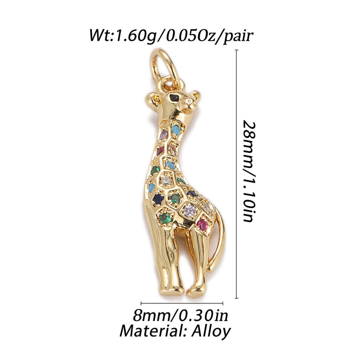 Wholesale Umbrella Giraffe Pattern Zircon Pendant Accessories Diy JDC-PT-YJ012