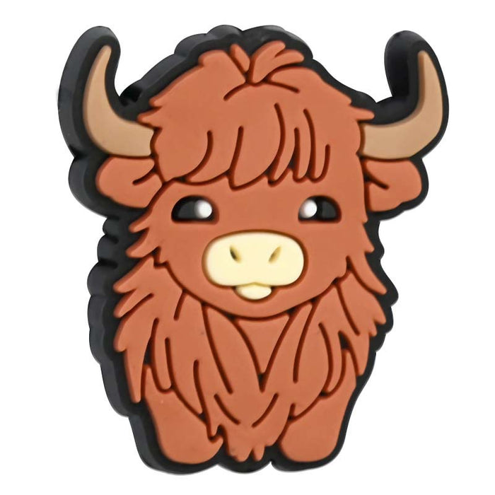 Wholesale Cute Cartoon Highland Cow Hole Beads DIY Ballpoint Pen Handmade Beaded Mobile Phone Chain Focus Bead Accessories