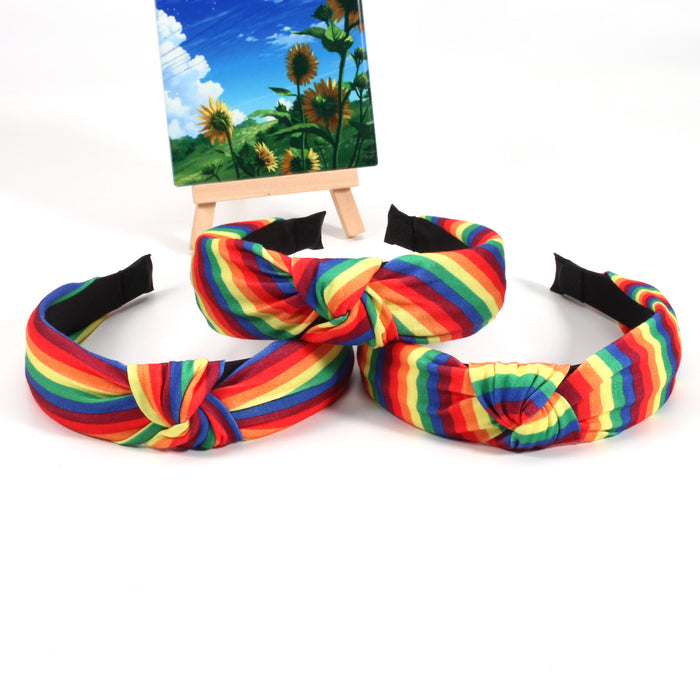 Wholesale Rainbow Pattern Fabric Headband JDC-HD-Xiny006