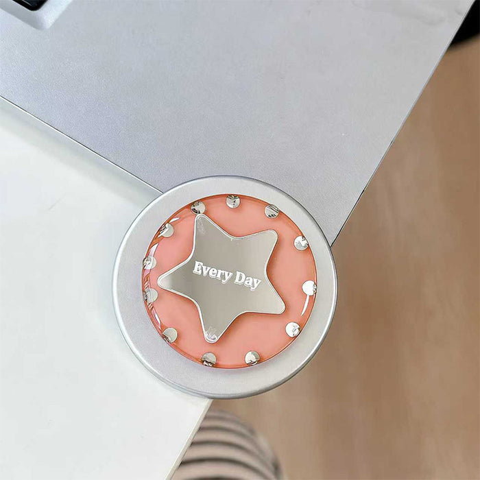 Wholesale Simple Star Design Desktop Retractable Phone Holder with Rhinestone Mirror