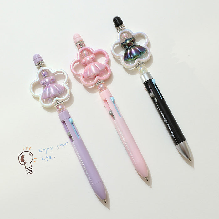 Wholesale 24PCS Princess Dream Bead Pen 4 Colors Push Plastic Ballpoint Pen JDC-PN-XiYu001