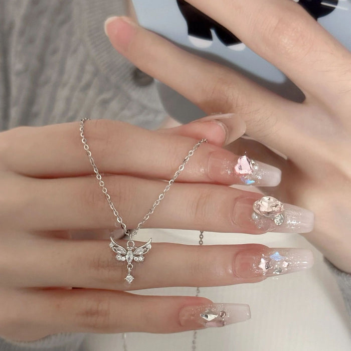 Wholesale Butterfly Love Wings Necklace Jewelry Women's Necklace Chain