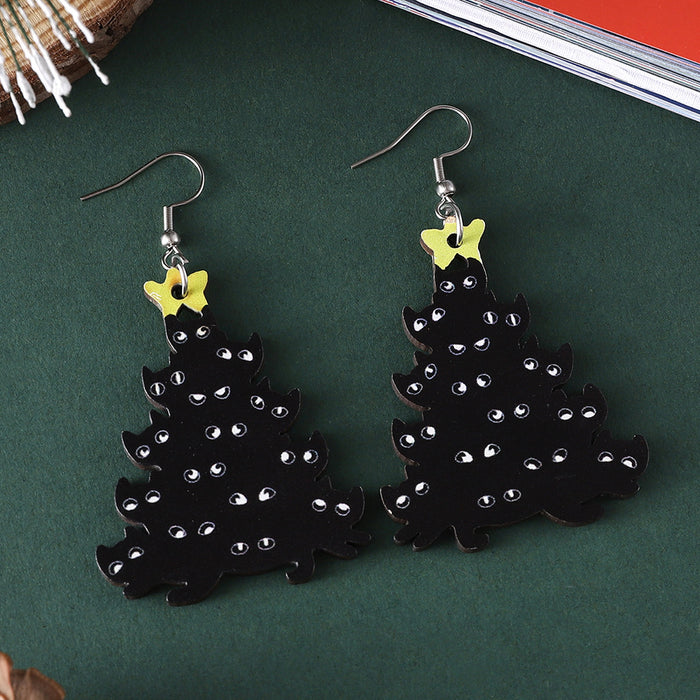 Wholesale  Christmas Lantern Black Cat Pendant Earrings