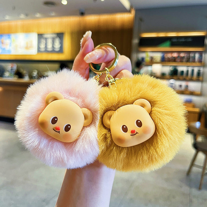 Wholesale Creative Plush Cream Bear Keychain Cute Cartoon Doll Bag Pendant