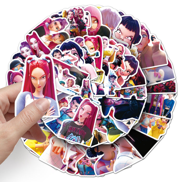 Wholesale 50pcs KPOP Animation Waterproof Decorative Stickers