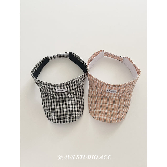 Wholesale Retro plaid hollow top baseball cap, big head enclosure for outdoor travel, sun shading duckbill cap