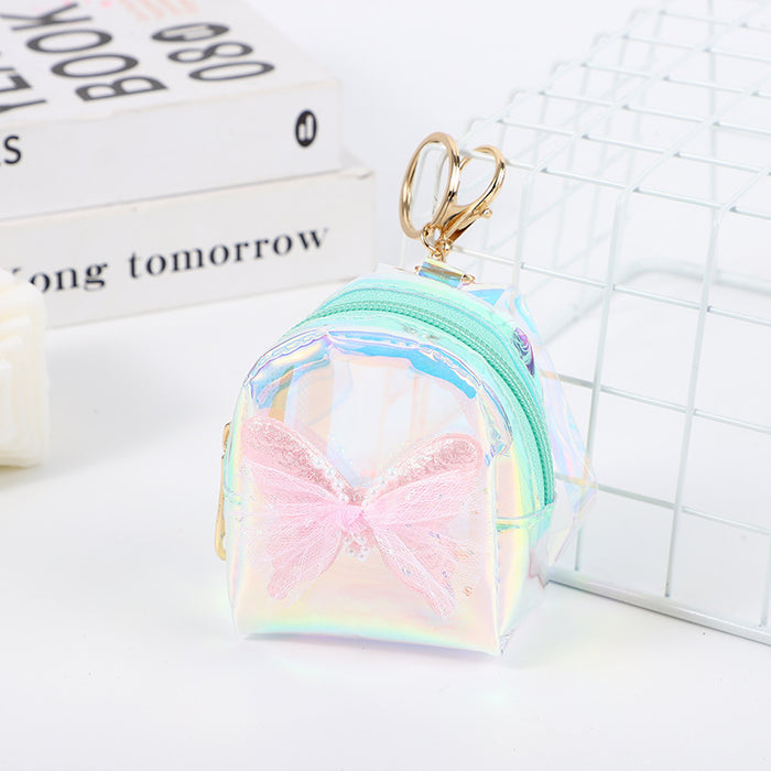 Wholesale PVC Lace Butterfly Coin Purse Keychain Pink Street Trend Pouch For Lipstick And Earphones Everyday Fashion Accessory