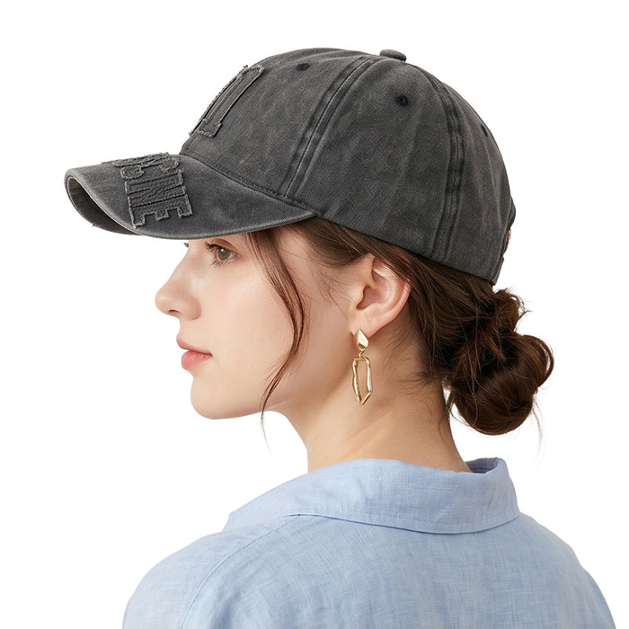 Wholesale Vintage Letter-Embroidered Soft Top Baseball Cap Sun Protection Hat for Men Women