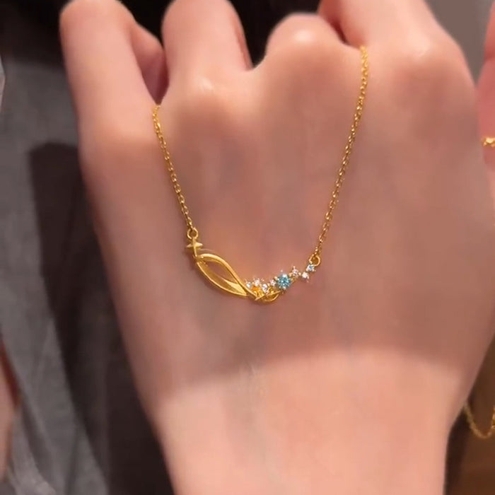 Wholesale Knot necklace, light luxury zircon pendant, collarbone chain wholesale