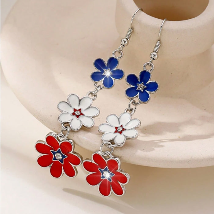 Wholesale New Multi colored Flower Drip Oil Earrings Fashion and Creative Festival