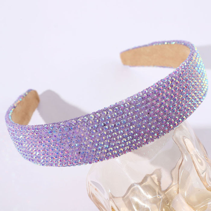 Wholesale Women' s fashionable and versatile diamond headband dopamine color headband