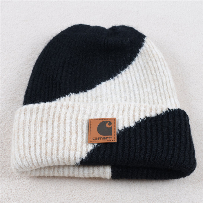 Wholesale Color-blocked Soft Autumn and Winter Knitted Beanie (F) JDC-FH-KuT019