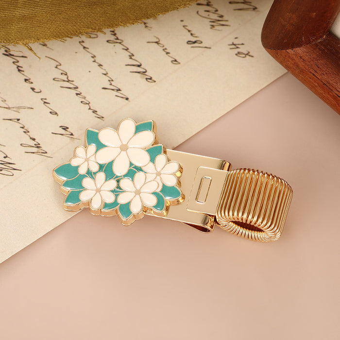 Wholesale Metal Pen Clip with Spring Flower Design Notebook Accessory MOQ≥5