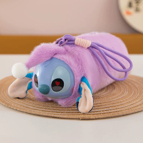 Wholesale Short Plush Cat Head Pencil Case Cartoon Design MOQ≥2