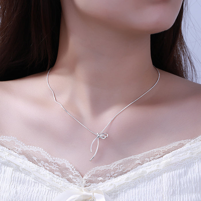 Wholesale Bow necklace for women, light luxury, niche design sense