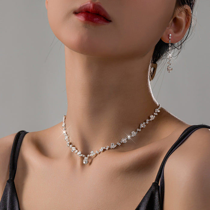 Wholesale Two-Piece Set Chain Necklace Exaggerated Necklace Set Water Drop Necklace