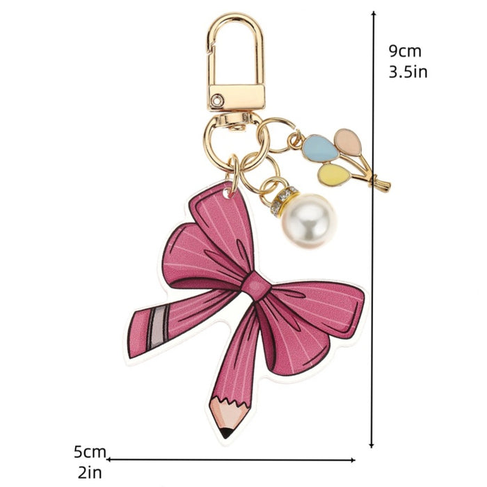 Wholesale Pearl Balloon and Bowknot Keychain