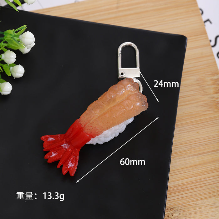 Wholesale PVC Sushi Keychain Food Toy Accessory for Bag Charm or DIY Craft Gift MOQ≥2