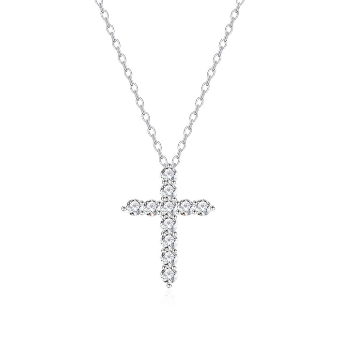 Wholesale Diamond-encrusted cross necklace Stackable choker necklace