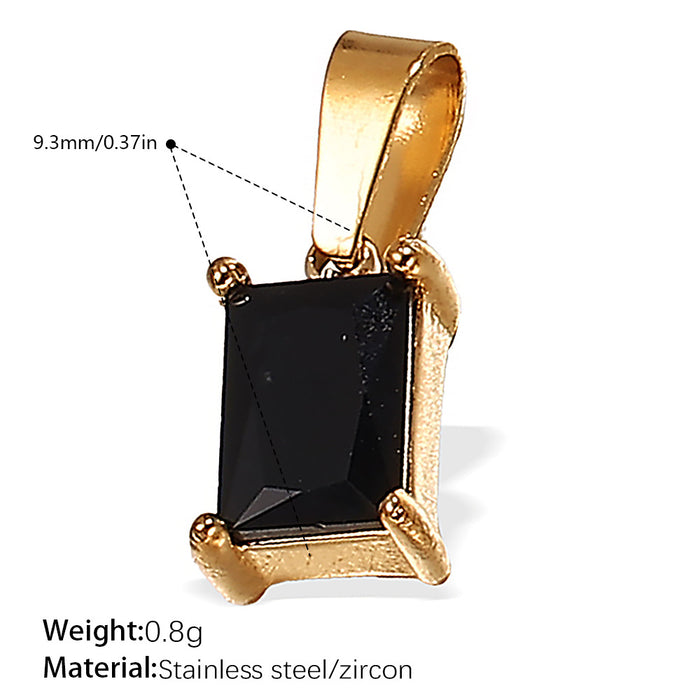 Wholesale DIY Gold-Plated Geometric Colored Gemstone Necklace Pendant