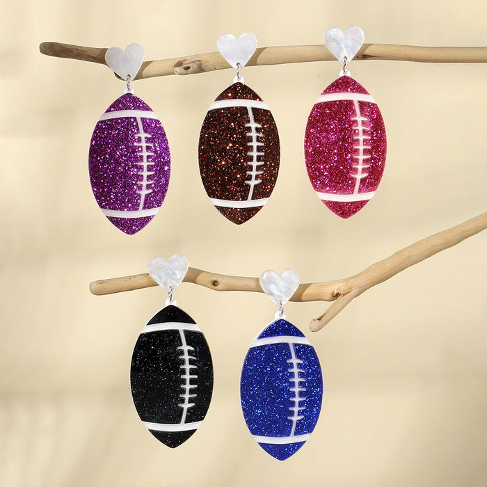 Wholesale Sporty ball-themed double-layer acrylic earrings