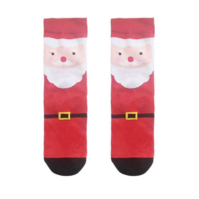 Wholesale Christmas Women's Elk Cartoon Cotton Middle Tube Socks JDC-SK-HuiHe044