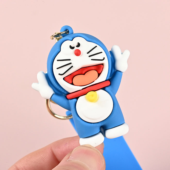 Wholesale Silicone 3D Cartoon Keychain Cute Cat Pendant Decorative Accessory MOQ≥10