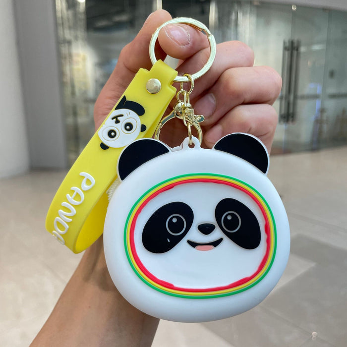 Wholesale Keychain pendant, cartoon silicone coin purse, cute little wallet