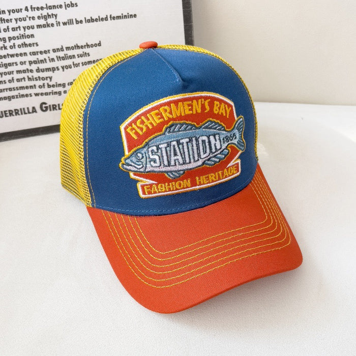 Wholesale Baseball Cap Hip-Hop Mesh Breathable Large Brim Peaked Cap for Adults