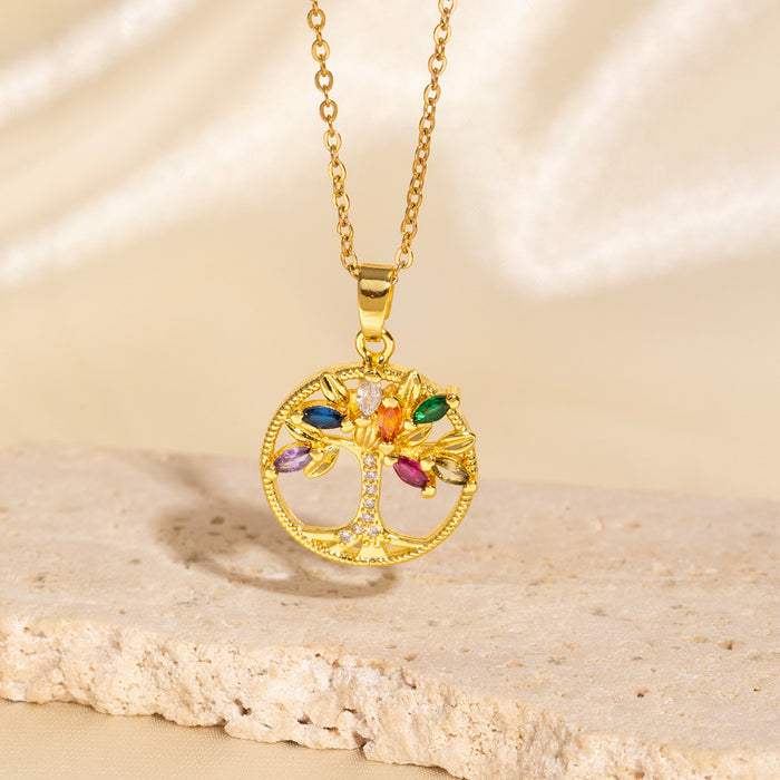 Wholesale Gold-plated copper micropaved zirconia necklace