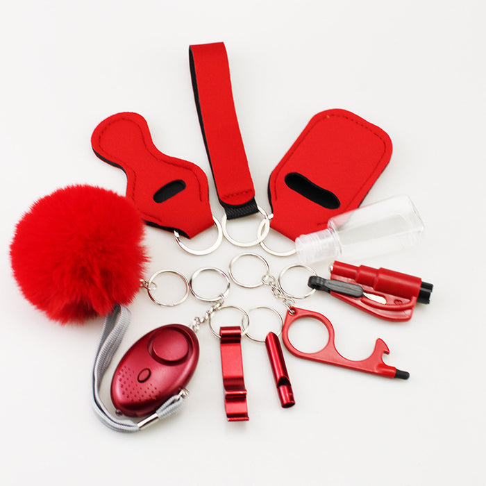 Wholesale White Neoprene 10 Piece Keychain Set Stylish Everyday Fashion Accessory