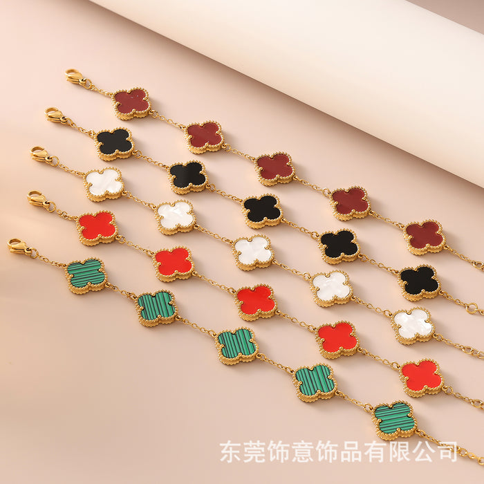 Wholesale Four leaf clover bracelet with exquisite quality and high-end stainless steel jewelry