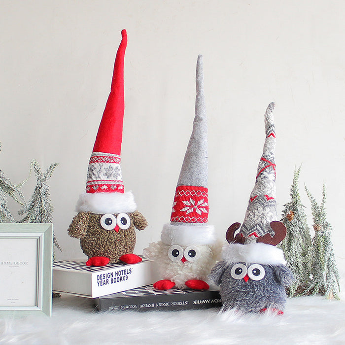 Wholesale Pointed Hat Owl Desktop Decoration Creative Long Hat Elf Doll Window Holiday Supplies
